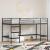 Pat supraetajat pentru copii din metal, negru, 80x200 cm, design modern