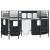 Pat loft pentru copii cu perdele, metal, negru, 75x190 cm