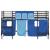Pat loft pentru copii 90x190 cm, metalic, cu perdele, negru/albastru