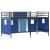 Pat loft pentru copii cu perdele, metal, negru/albastru, 90x190 cm