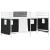 Pat loft pentru copii cu perdele, metal, alb-negru, 90x190 cm