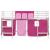 Pat loft pentru copii cu perdele, metalic, alb si roz, 75x190 cm