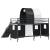 Pat loft pentru copii cu tobogan si perdele, negru, 90 x 190 cm