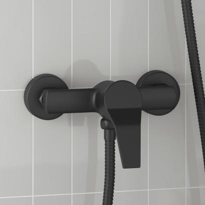 Robinet mixer pentru duș Negru G 1 / 2 inci Alamă GartenMobel Dekor