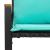 bancă cu pernă Negru și Turcoaz 115 x 65 x 72 cm Ratan GartenMobel Dekor