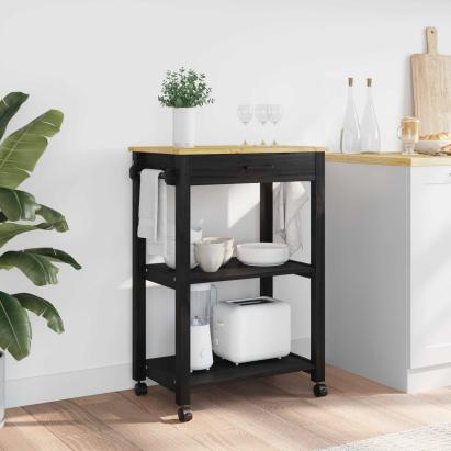 Troler de Bucătărie Simplu Negru 88,5 x 40 x 60 cm GartenMobel Dekor