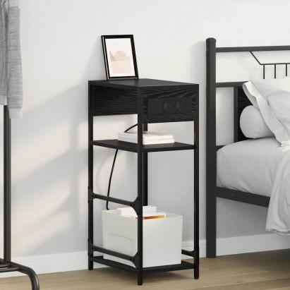 Dulap de noapte Stejar Negru 40 x 27 x 76 cm Lemn compozit GartenMobel Dekor