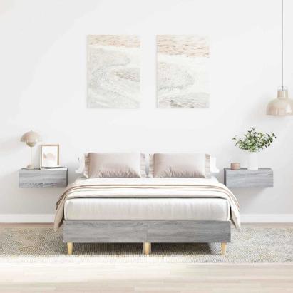 Cadru de pat sonoma gri 120 x 190 cm Lemn compozit GartenMobel Dekor