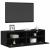 Dulap TV de perete 2 pcs Stejar negru 100 x 30 x 30 cm GartenMobel Dekor