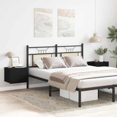 Dulap de noapte cu sertar 2 pcs Stejar Negru 40 x 30 x 30 cm GartenMobel Dekor