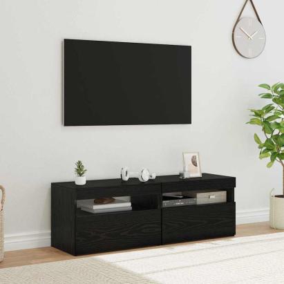 Cabinet TV 2 pcs Stejar Negru 60 x 35 x 40 cm Lemn compozit GartenMobel Dekor
