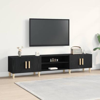 Cabinet TV Stejar Negru 180 x 31,5 x 40 cm Lemn compozit GartenMobel Dekor