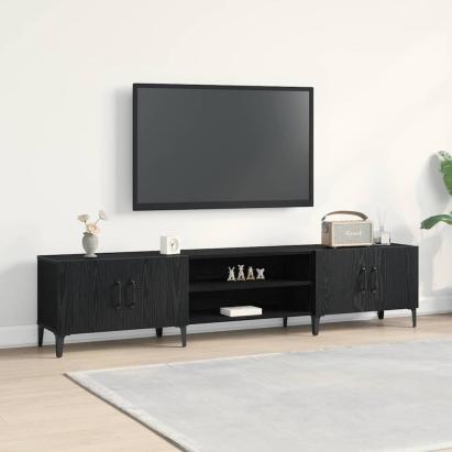 Cabinet TV Stejar Negru 180 x 31,5 x 40 cm Lemn compozit GartenMobel Dekor