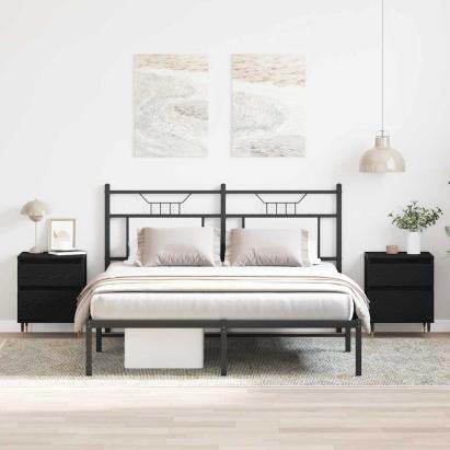 Dulap de noapte cu sertar 2 pcs Stejar Negru 40 x 35 x 50 cm GartenMobel Dekor