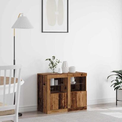 Dulap lateral 2 pcs Lemn vechi 41 x 37 x 67 cm Lemn compozit GartenMobel Dekor