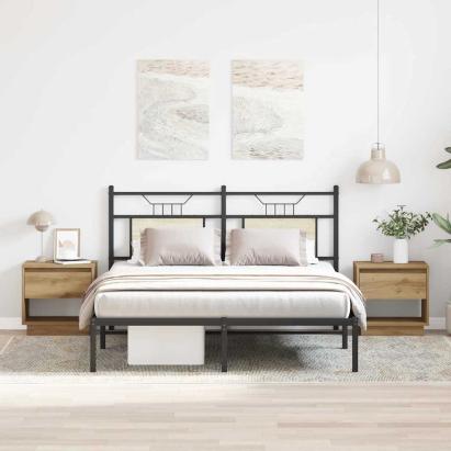 Noptieră 2 pcs Stejar Artizanal 45 x 34 x 44 cm Lemn compozit GartenMobel Dekor