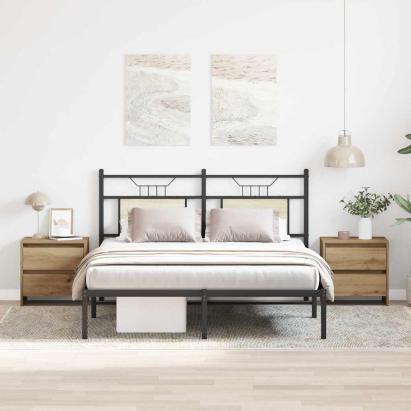 Dulap de noapte 2 pcs Stejar Artizanal 45 x 34 x 44,5 cm GartenMobel Dekor