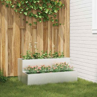 Vază pentru Grădină Argintiu 100 x 60 x 45 cm Oţel inoxidabil GartenMobel Dekor