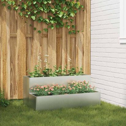 Vază pentru Grădină Argintiu 100 x 60 x 45 cm Oțel Galvanizat GartenMobel Dekor