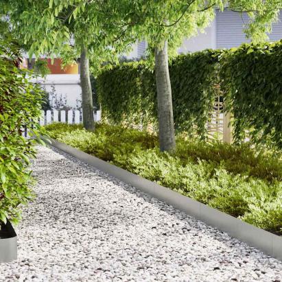 Margine pentru gazon 30 pcs Argintiu 100 x 0.05 x 20 cm GartenMobel Dekor