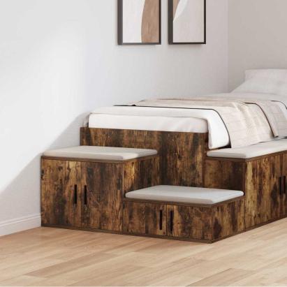 Dulap de depozitare 2 pcs Stejar fumuriu 118 x 41 x 40 cm GartenMobel Dekor