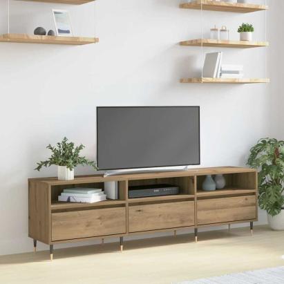 Cabinet TV Stejar Artizanal 150 x 30 x 45 cm Lemn compozit GartenMobel Dekor