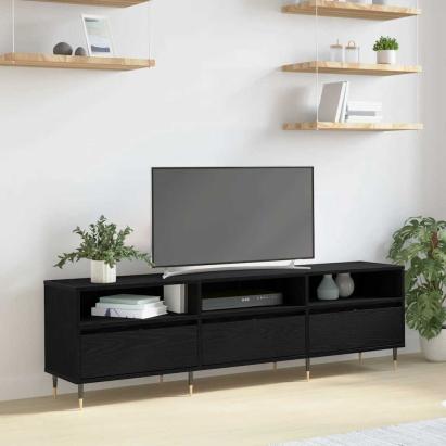 Cabinet TV Stejar Negru 150 x 30 x 45 cm Lemn compozit GartenMobel Dekor