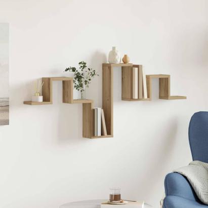 Raft de perete cu raft stejar artizanal 104,5 x 10 x 43 cm GartenMobel Dekor