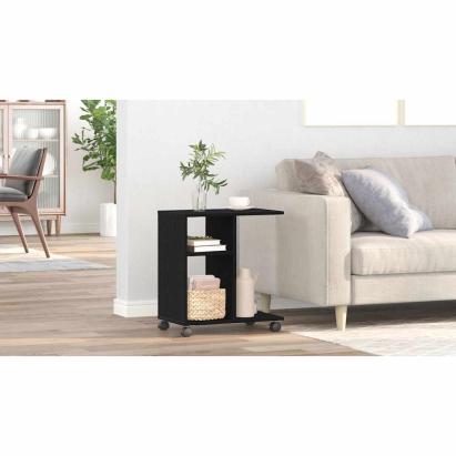 Masă laterală Stejar negru 50 x 30 x 55 cm Lemn compozit GartenMobel Dekor