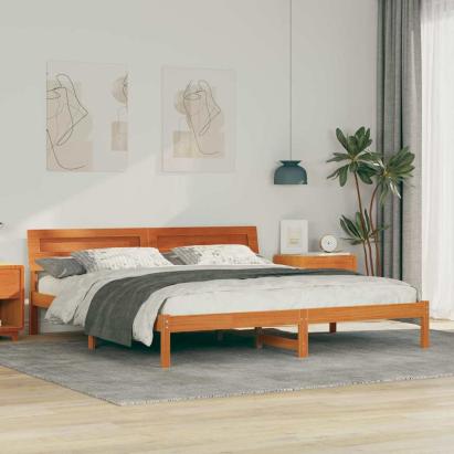 Cadru de pat Maroniu cerat 180 x 200 cm Lemn de pin masiv GartenMobel Dekor