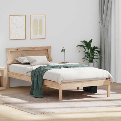 Cadru de pat cu headboard Maro 100 x 200 cm Lemn de pin masiv GartenMobel Dekor