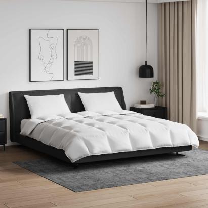 Set de Pături cu pernă 3 pcs Alb Pene de rață GartenMobel Dekor