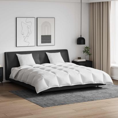 Set de Pături cu pernă 3 pcs Alb Pene de rață GartenMobel Dekor