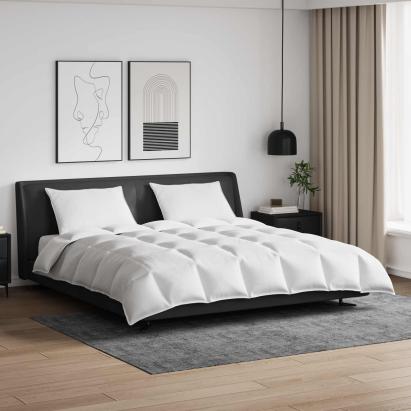 Set de Pături cu pernă 3 pcs Alb Pene de rață GartenMobel Dekor