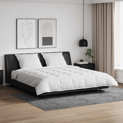 Set de Pături cu pernă 3 pcs Alb Pene de rață GartenMobel Dekor