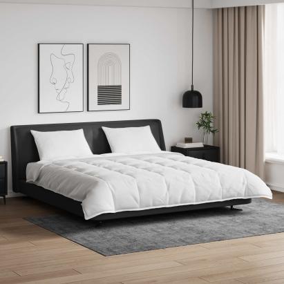 Set de Pături cu pernă 3 pcs Alb Pene de rață GartenMobel Dekor