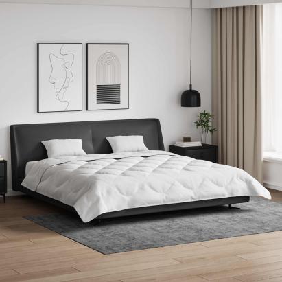 Pilotă cu pernă 3 pcs Alb Microfibră GartenMobel Dekor