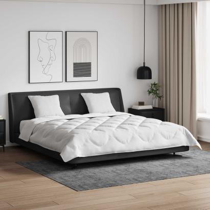 Pilotă cu pernă 3 pcs Alb Microfibră GartenMobel Dekor