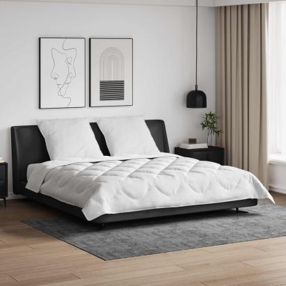 Duvet pentru toate sezoanele cu pernă 3 pcs Alb Microfibră GartenMobel Dekor