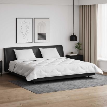 Duvet de iarnă cu pernă 3 pcs Alb Microfibră GartenMobel Dekor