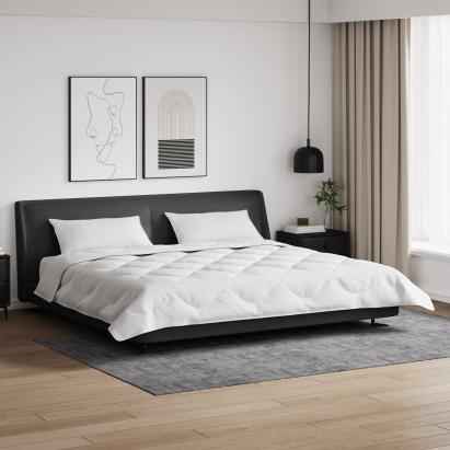 Duvet de iarnă cu pernă 3 pcs Alb Microfibră GartenMobel Dekor