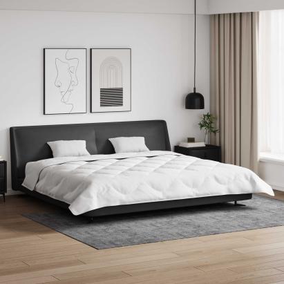 Duvet cu perne cu pernă 3 pcs Alb Microfibră și Pene de Rață GartenMobel Dekor