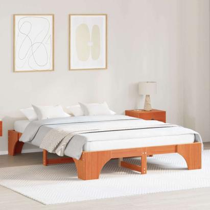 Cadru de pat Maroniu cerat 160 x 200 cm Lemn de pin masiv GartenMobel Dekor