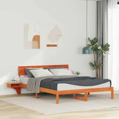Cadru de pat Maroniu cerat 160 x 200 cm Lemn de pin masiv GartenMobel Dekor