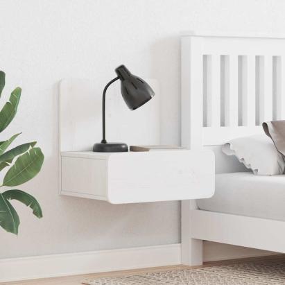 Noptieră 2 pcs Alb 44 x 32,5 x 40 cm Lemn masiv de pin GartenMobel Dekor