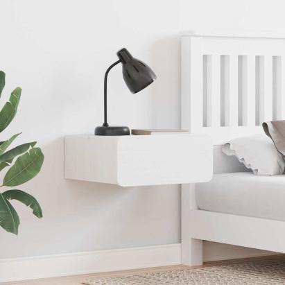 Noptieră 2 pcs Alb 39 x 34 x 16,5 cm Lemn masiv de pin GartenMobel Dekor