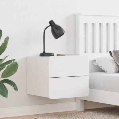 Noptieră cu sertar Alb 39 x 34 x 33 cm Lemn masiv de pin GartenMobel Dekor