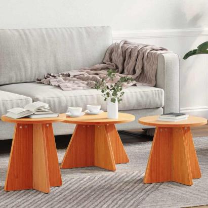 Masă de cafea 3 pcs Maroniu cerat GartenMobel Dekor