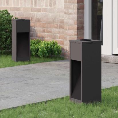 Lampa de parcurs LED solar 2 pcs Negru Oțel laminat la rece GartenMobel Dekor