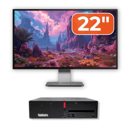 Pachet Calculator Second Hand LENOVO ThinkCentre M910s SFF, Intel Core i5-7500 3.40GHz, 16GB DDR4, 256GB SSD + Monitor 22" NewTechnology Media